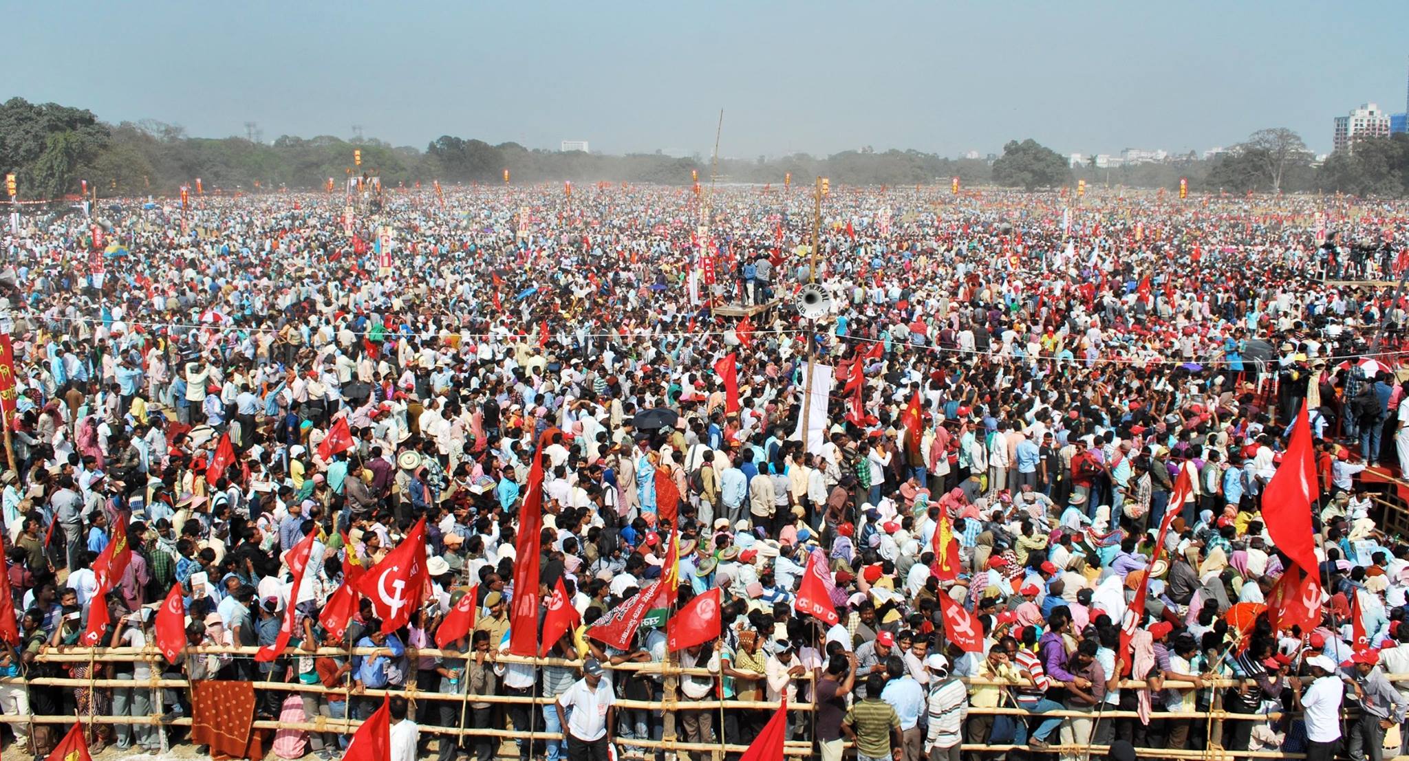 A Left Front rally in Kolkata's famous Brigade Ground which had more than 10 Lakh people attending it.